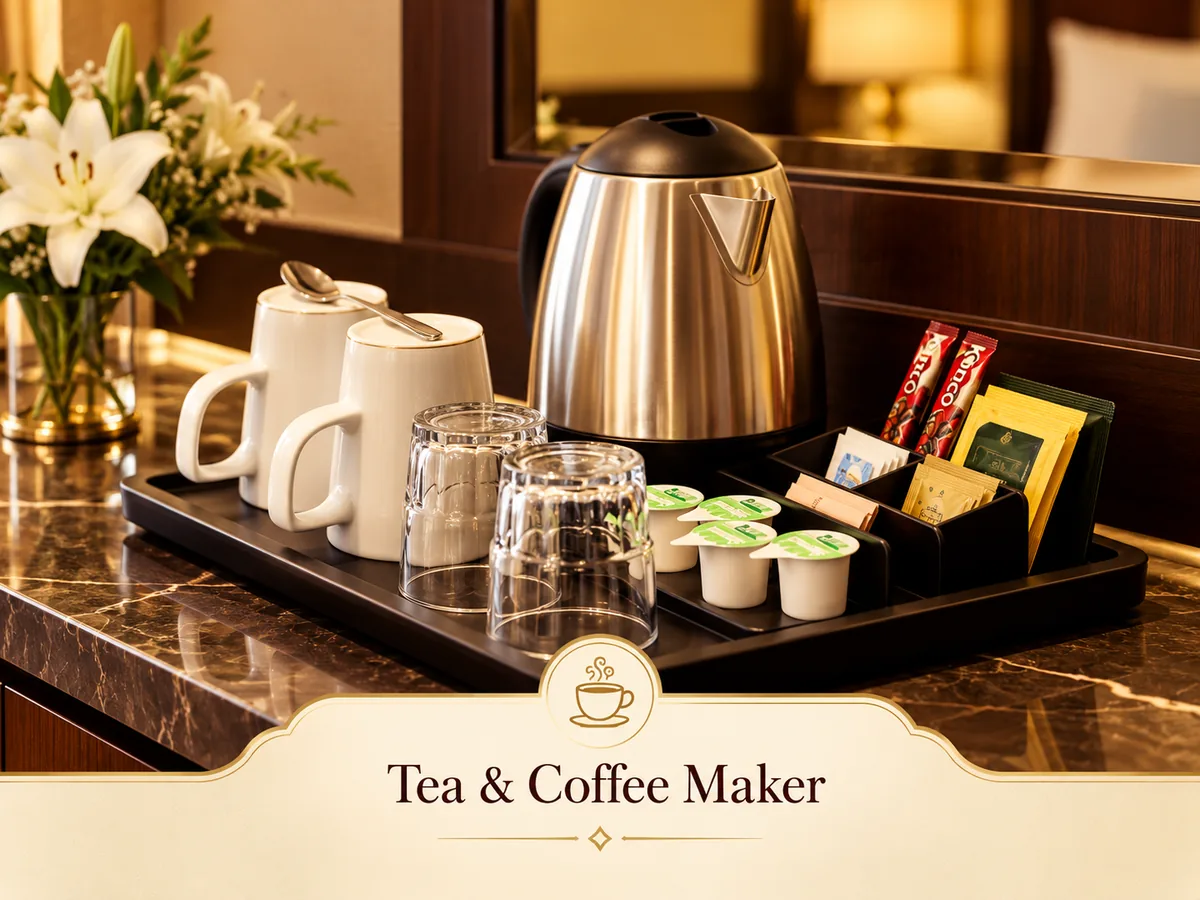 Tea and coffee maker facility in guest rooms