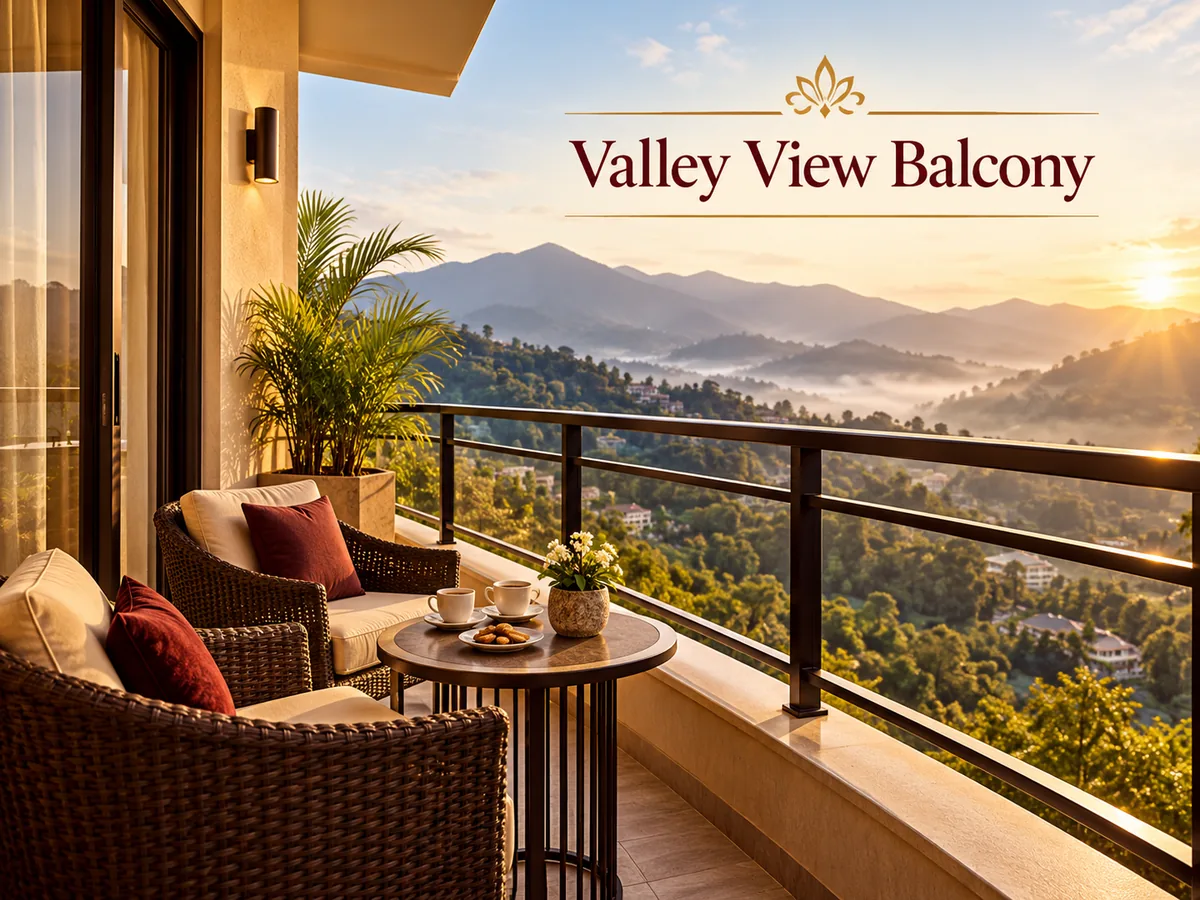 Valley view balcony at Shilton Royal